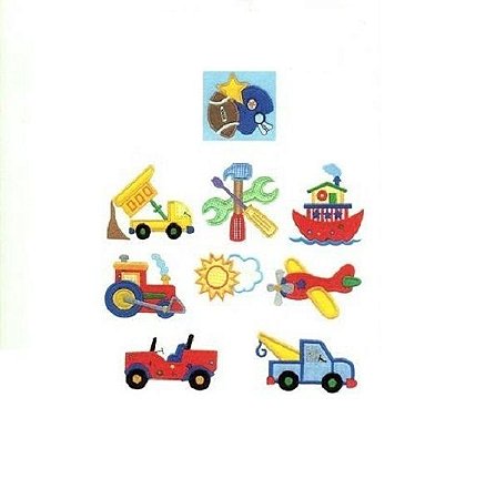 Matriz Bordado Aplique Brincando De Carrinho