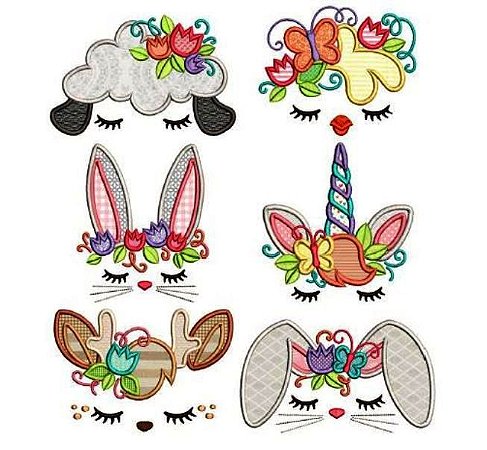 Matriz Bordado Aplique Lindas Carinhas Dormindo