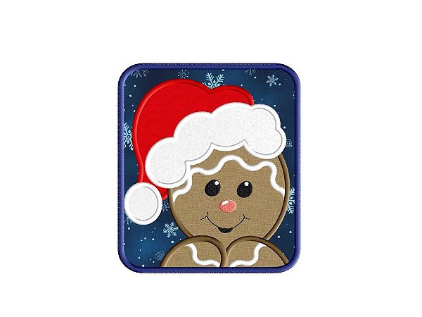 Matriz Bordado Aplique Papai Noel Contorno