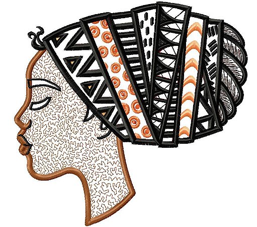 Matriz Bordado Aplique Penteados E Tranças Afro