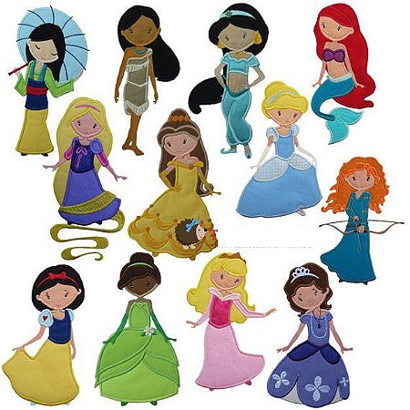 Matriz Bordado Aplique Princesas