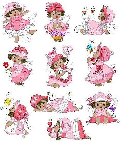 Matriz Bordado Boneca Rosa