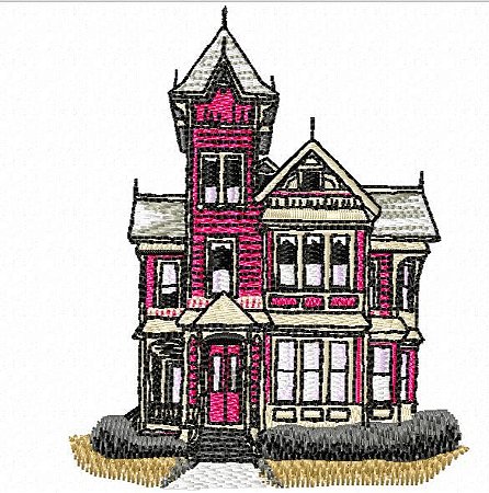 Matriz Bordado Casas Estilo Vitoriano