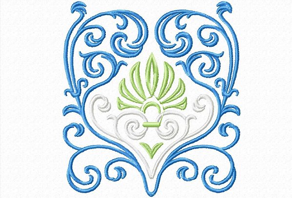 Matriz Bordado Conjunto Arabesco Azul