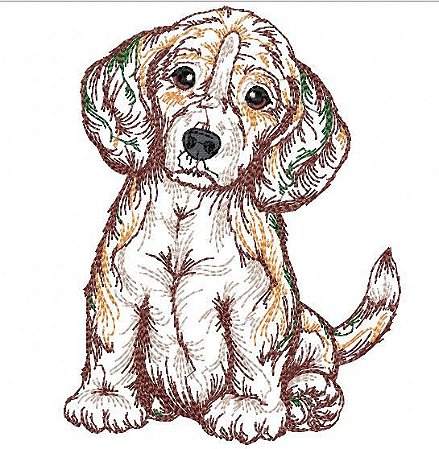 Matriz Bordado Conjunto Cachorros De Raça