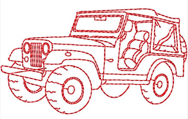 Matriz Bordado Conjunto Jeeps Contorno