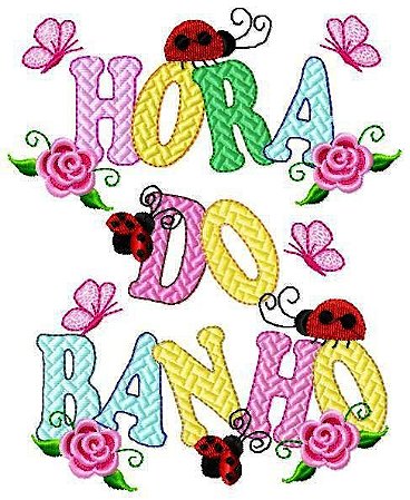 Matriz Bordado Hora Do Banho Frases