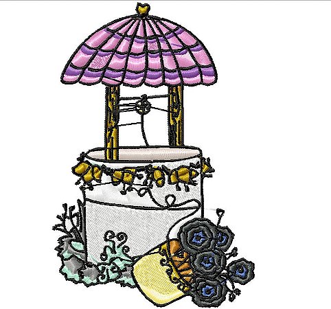 Matriz Bordado Lindo Poço No Jardim