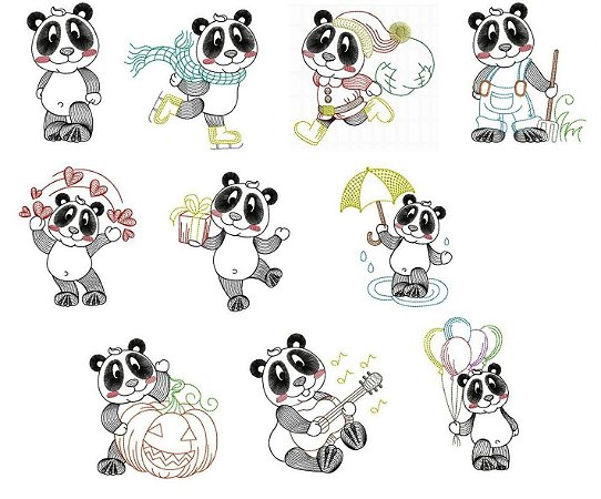 Matriz Bordado Panda Rippled