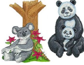 Matriz Bordado Pandas E Koalas