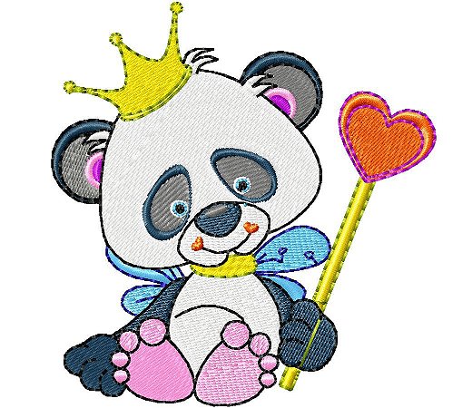 Matriz Bordado Pandinha Com Coroa