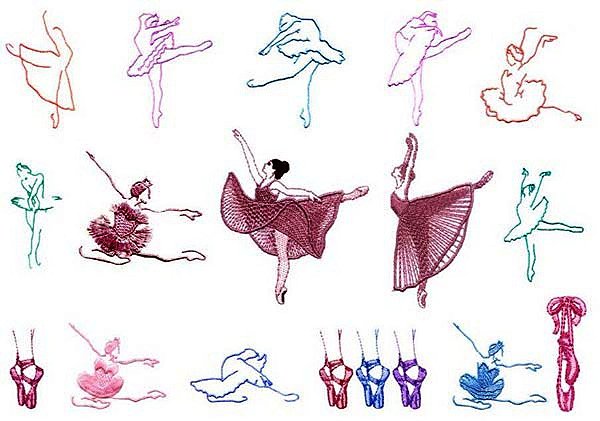 Matriz Bordado Passos De Ballet