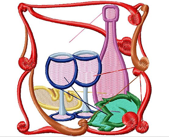 Matriz Bordado Vinho E Queijo