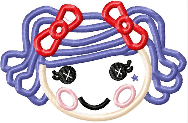 Matriz Bordado Aplique Rosto Lalaloopsy