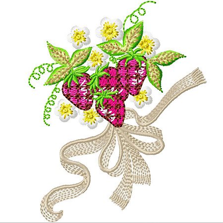 Matriz Bordado Lindo Arranjo Com Morango