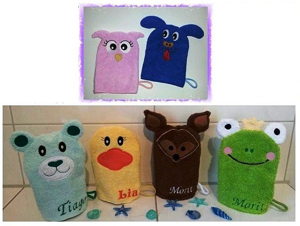 Matriz Bordado Conjunto Luva De Banho Infantil 2