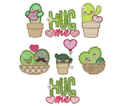 Matriz Bordado Aplique Cactus Com Amor