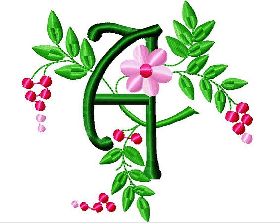 Matriz Bordado Alfabeto Floral 18