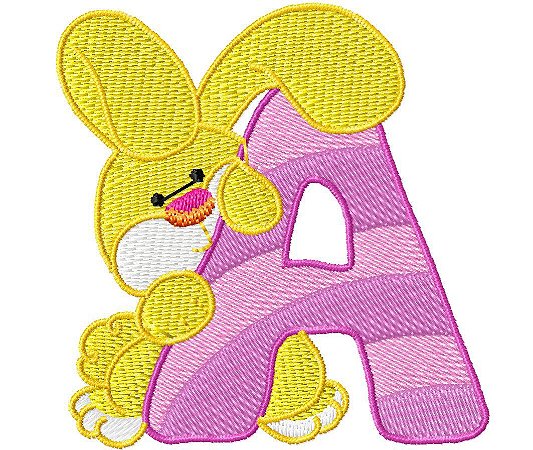 Matriz Bordado Alfabeto Páscoa Alegre
