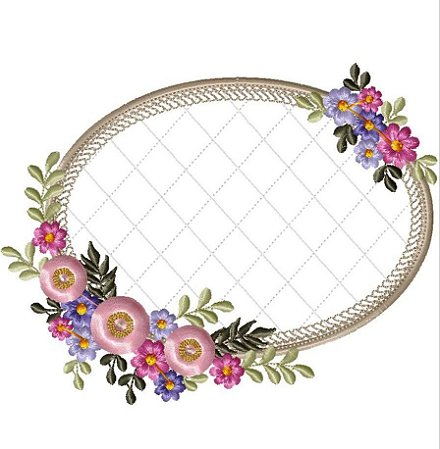 Matriz Bordado Aplique Moldura Com Florzinhas