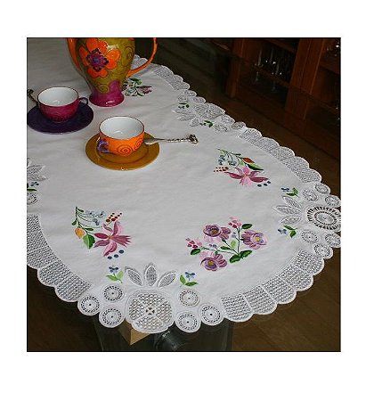 Matriz Bordado Richelieu Toalha De Mesa Floral