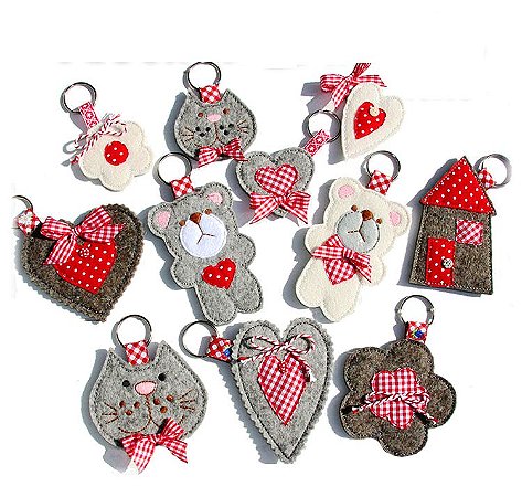 Matriz Bordado Conjunto Chaveiros Delicados