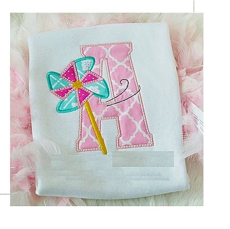 Matriz Bordado Alfabeto Aplique Catavento