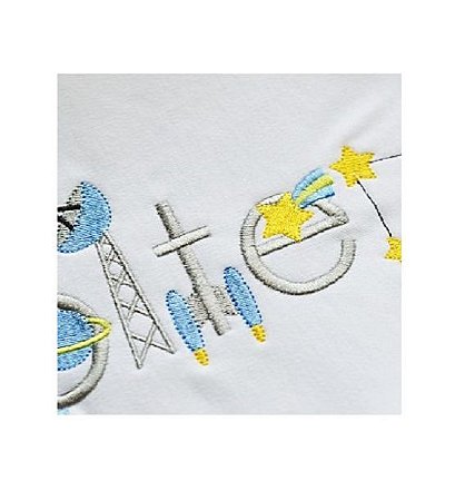 Matriz Bordado Alfabeto Minúsculo Nave Espacial