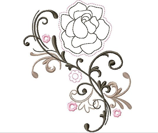 Matriz Bordado Floral Vintage