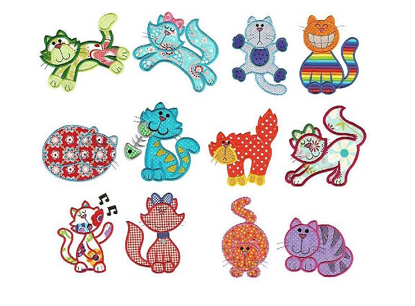 Matriz Bordado Aplique Gatinhos Brincando