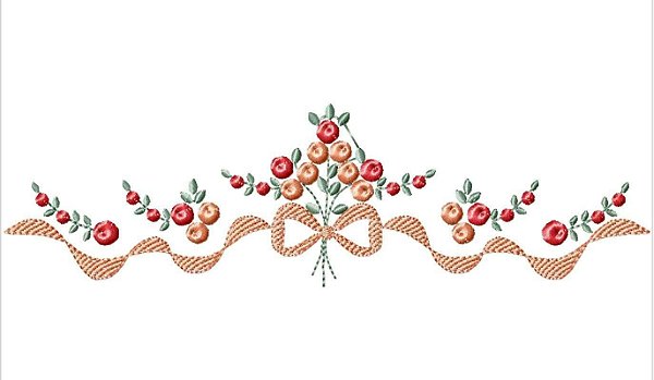 Matriz Bordado Conjunto Floral Para Toalhas E Lavabo