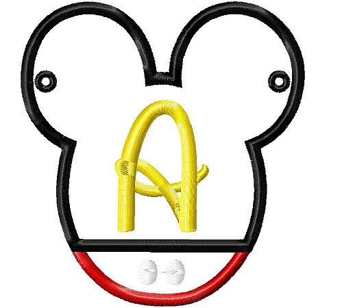 Matriz Bordado Alfabeto Aplique Mickey Para Banner