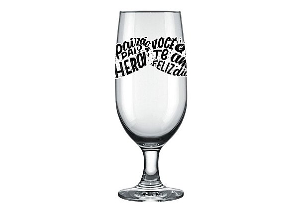 Taça Chopp de Vidro 300mL Pai Bigodes Decorações Sortidas Glassral