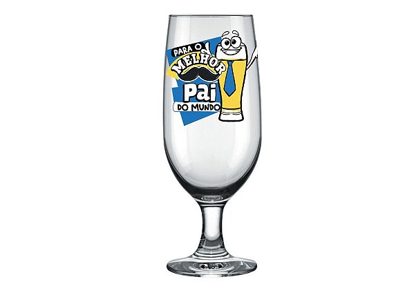 Taça Chopp de Vidro 300mL Melhor Pai Decorações Sortidas Glassral