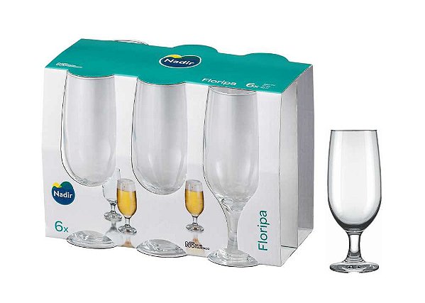 Taça Cerveja Vidro Incolor Floripa 300mL com 6 peças Nadir - Colher de  Panela