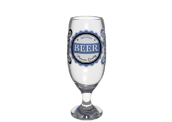 Taça Chopp de Vidro 300mL Brasões Beer Decorações Sortidas Glassral