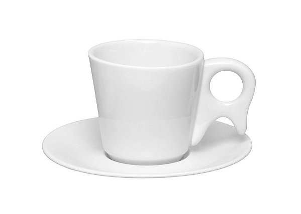 Xícara Chá Porcelana 200mL com Pires Gênova Oxford - Colher de Panela