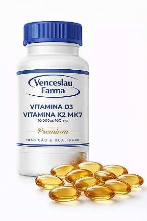 Vitamina D3 10.000ui e Vitamina K2 MK7 100 mcg – Cápsulas Lipofílica