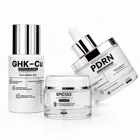 Kit de Cuidados Faciais GHK-CU + Spicule Cream + Sérum PDRN