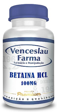 Betaína Cloridrato 100mg - Cápsulas
