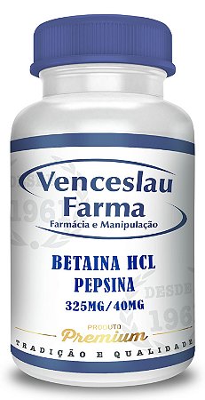 Betaína 325mg e Pepsina 40mg - Cápsulas