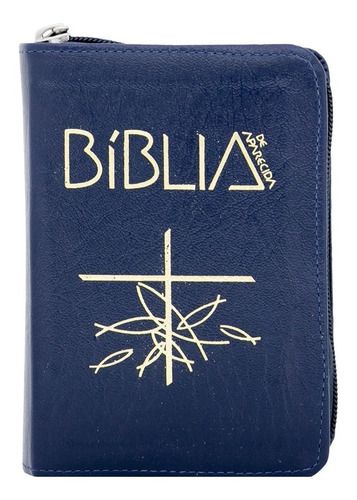 Bíblia Sagrada de Aparecida - Bolso Zíper Azul