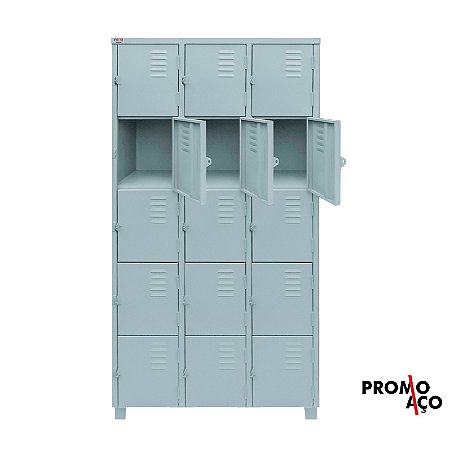 Roupeiro de Aço para Vestiário 15 Portas Mini FT