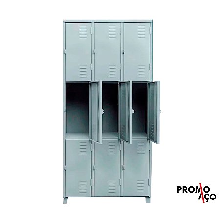 Roupeiro de Aço para Vestiário 9 Portas Médias FT