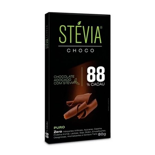 CHOCOLATE 88 CACAU STEVIA CHOCO 80G