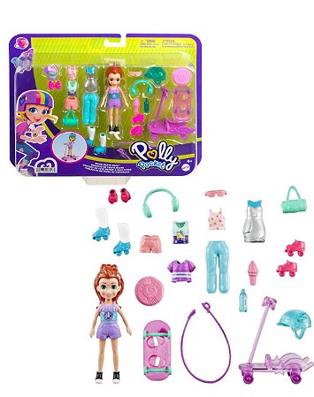 Polly Pocket Conjunto Festa de Patinação HDW51 - Mattel GBF85 - Os