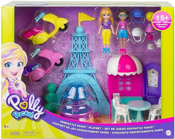 Polly Pocket Lil’ Lake House with 2 Stories, Slides, Lake Accessories,  Living Accessories, 3-inch Polly Doll & Her Dog Peaches; For Ages 4 and Up