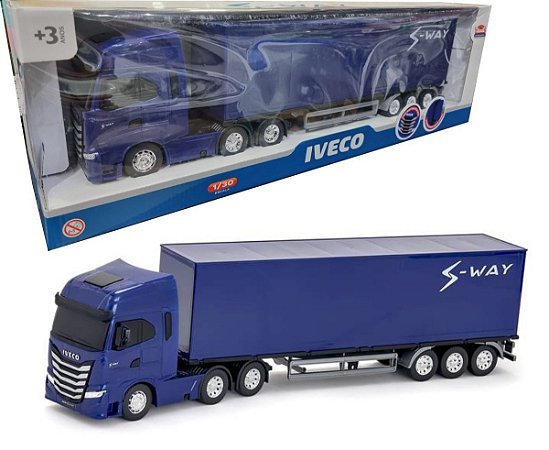 Caminhão Brinquedo Iveco Baú Miniatura Hi Way Usual Infantil