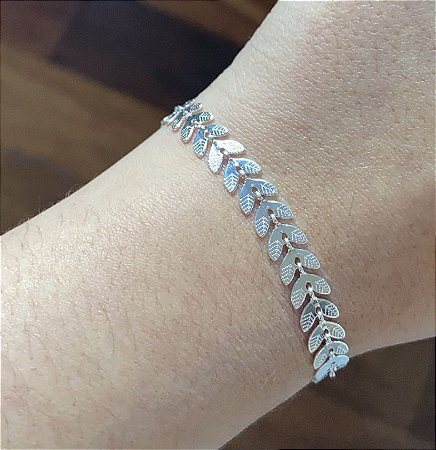 Pulseira Escama de Peixe Prateada