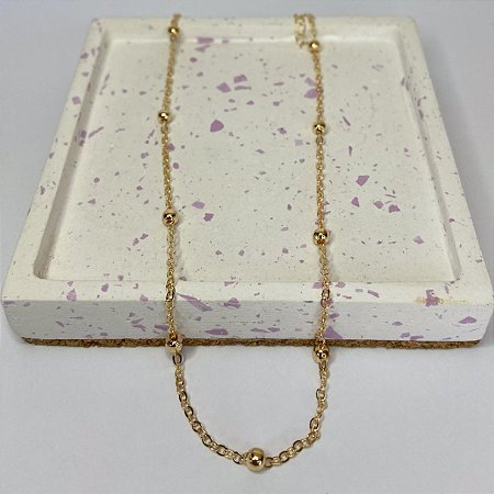 Choker Bolinhas Douradas